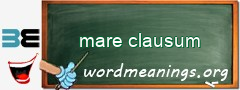 WordMeaning blackboard for mare clausum